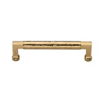 M Marcus Heritage Brass Cabinet Pull Bauhaus Hammered Design 128mm Centre to Centre